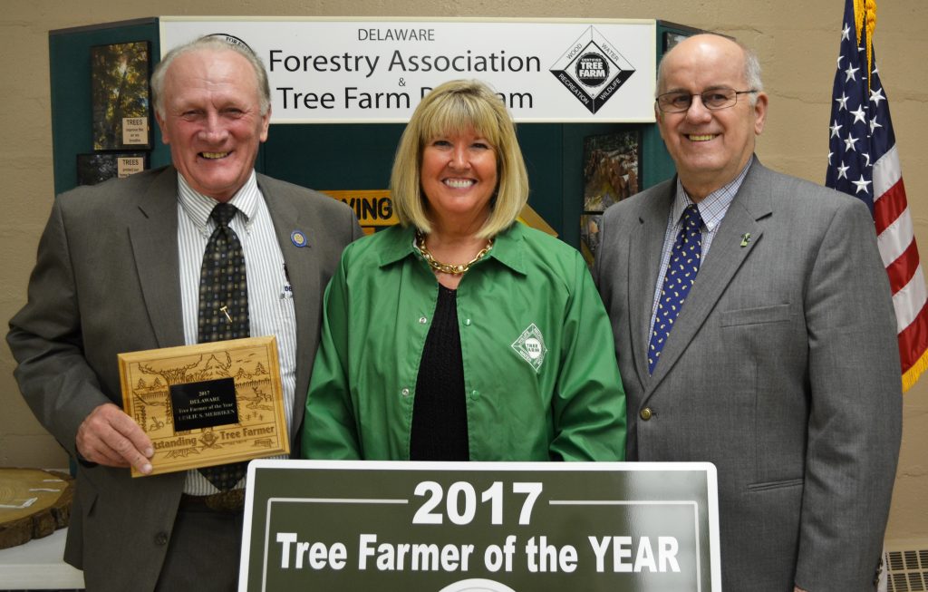 Rep. David L. Wilson (R-35) and Rep. William R. "Bobby" Outten were on hand to honor Leslie Merriken as Delaware's 2017 "Tree Farmer of the Year."