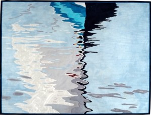 Picture of Virgina Abram's quilt titled Reflections 10, Sailboat Docking