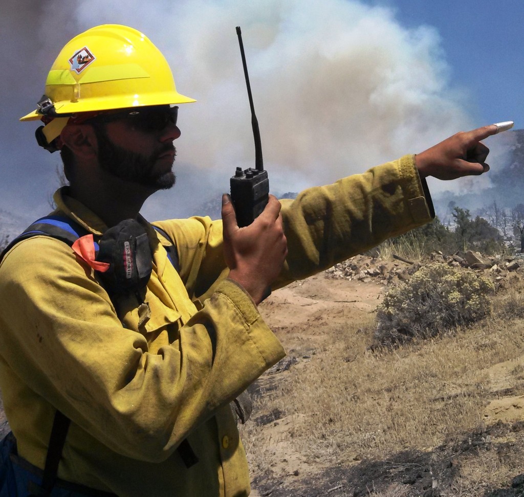 Volunteer firefighter Tyler Torres of Smyrna was part of the Delaware wildfire crew that helped fight the Patch Springs Fire near Terra, Utah in August, 2013.