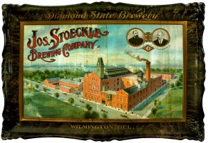 Painting advertising the Diamond State Brewery.