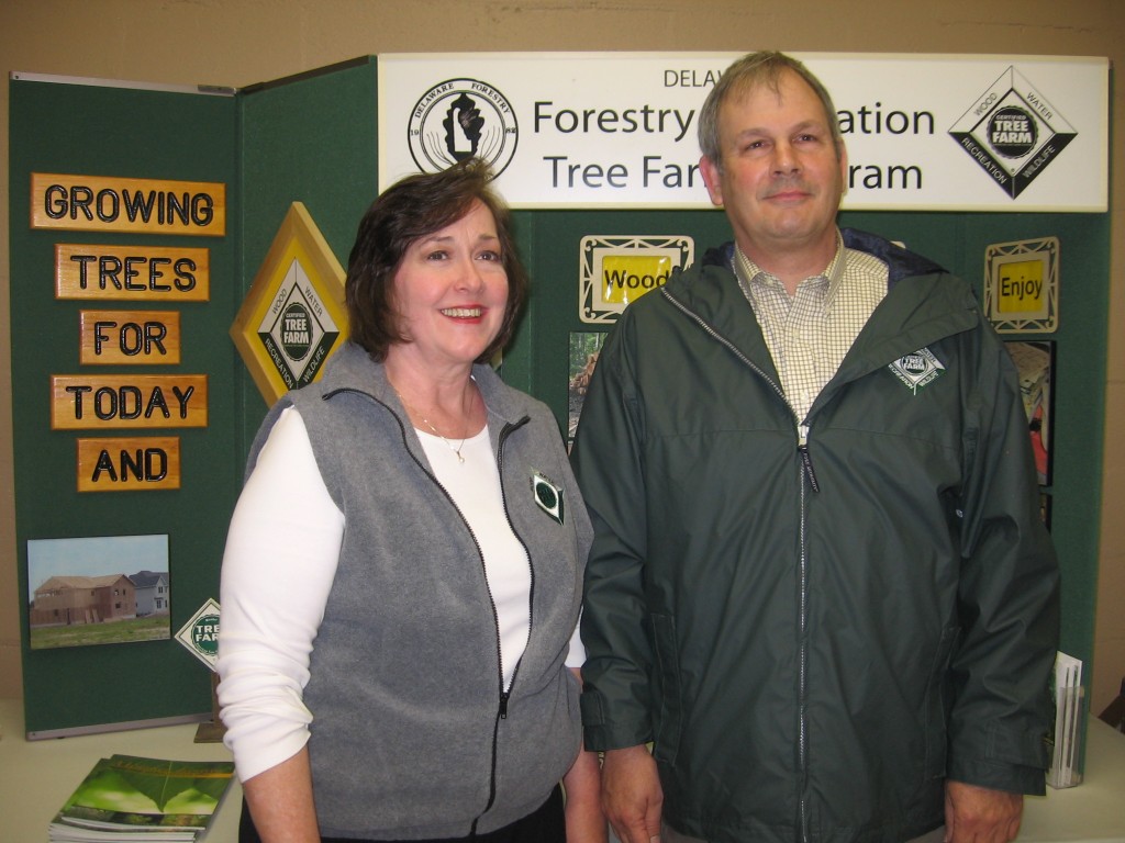 From left: With his wife Cathy by his side, Brian Michalski was honored as the 2014 Delaware Tree Farmer of the Year at the annual meeting of the Delaware Forestry Association in Bridgeville recently. Michalski, a four-time director of the state Tree Farm Program, has operated his 59-acre tree farm near Greenwood, Sussex County since 1997. He has also served as DFA's president for four years.