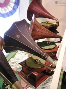 Display of Victor Talking Machines at the Johnson Victrola Museum. Patriotic music will be featured at the museum on July 4, 2015.