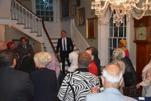 Governor Carney speaks to attendees at the Iftar dinner. 