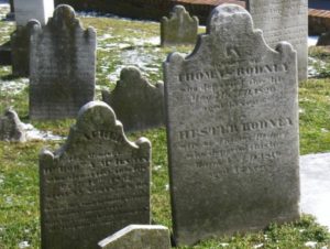 Photo of tombstones in St. Peter’s Episcopal Church’s cemetery.