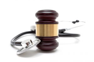 Image a a gavel and a stethescope