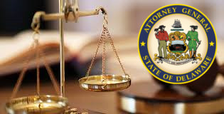 Photo of Gavel, Scales and Delaware Attornery General State Seal