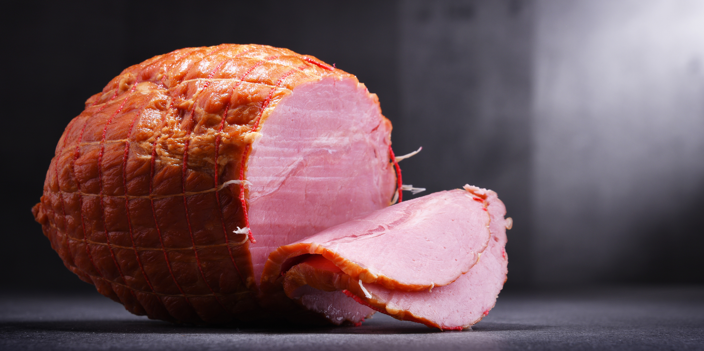 Photo of cooked ham sliced