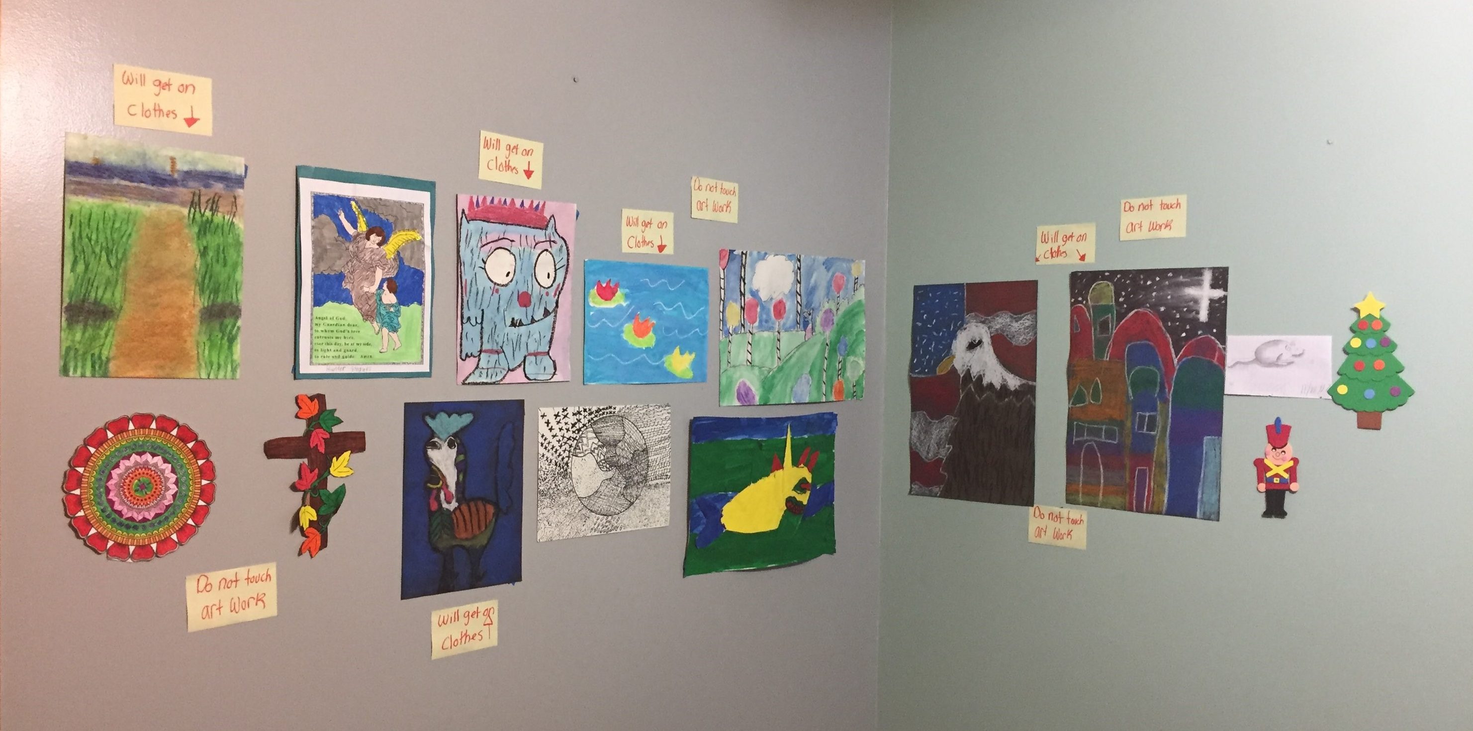 Photo of original artwork by students