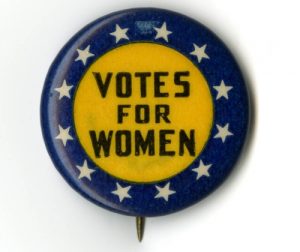 Photo of a womens Suffrage button