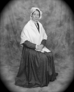 Photo of Kim Hanley as suffragist Lucretia Mott