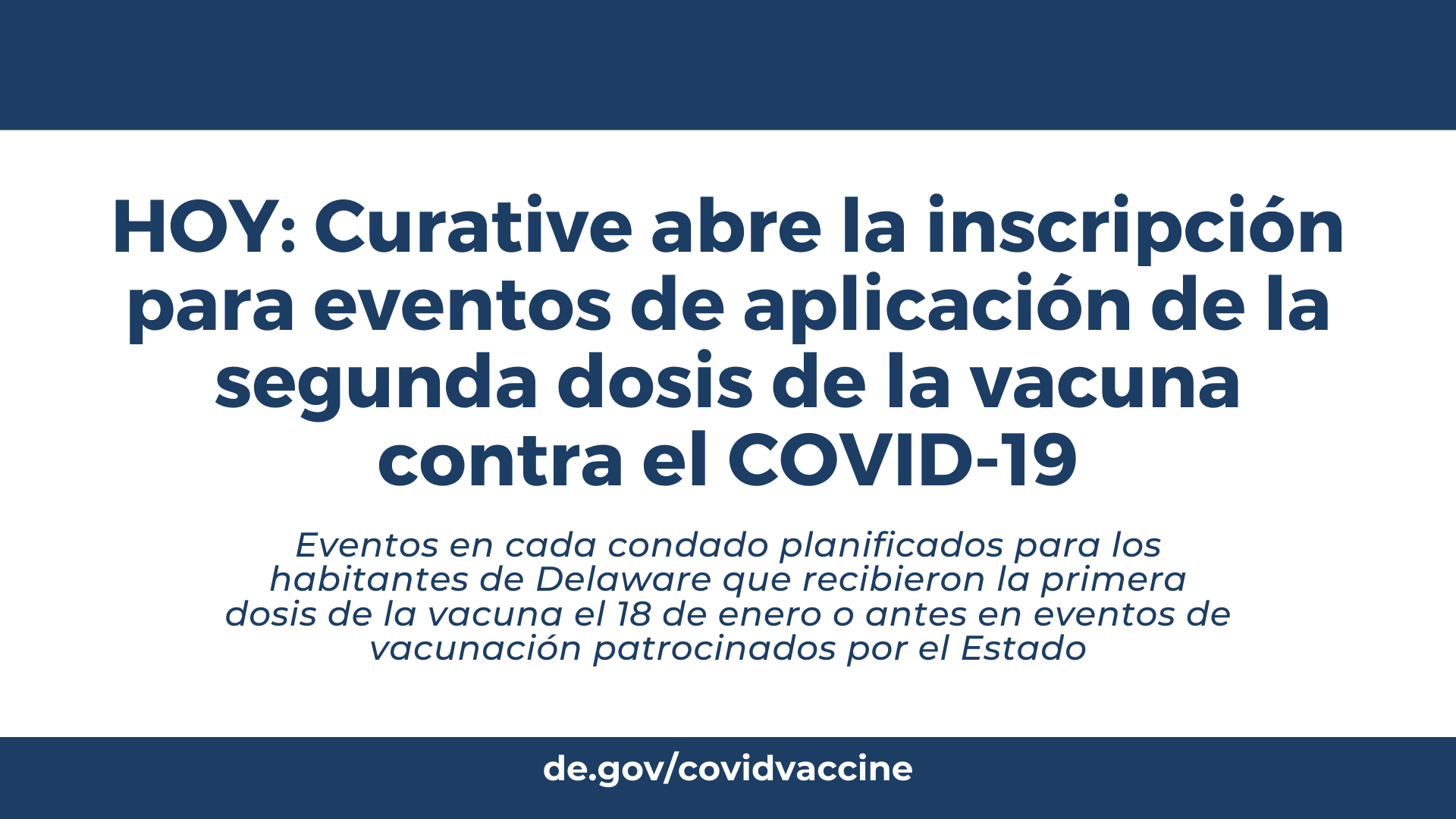 HOY: Curative abre la inscripción para eventos de aplicación de la segunda dosis de la vacuna contra el COVID-19
