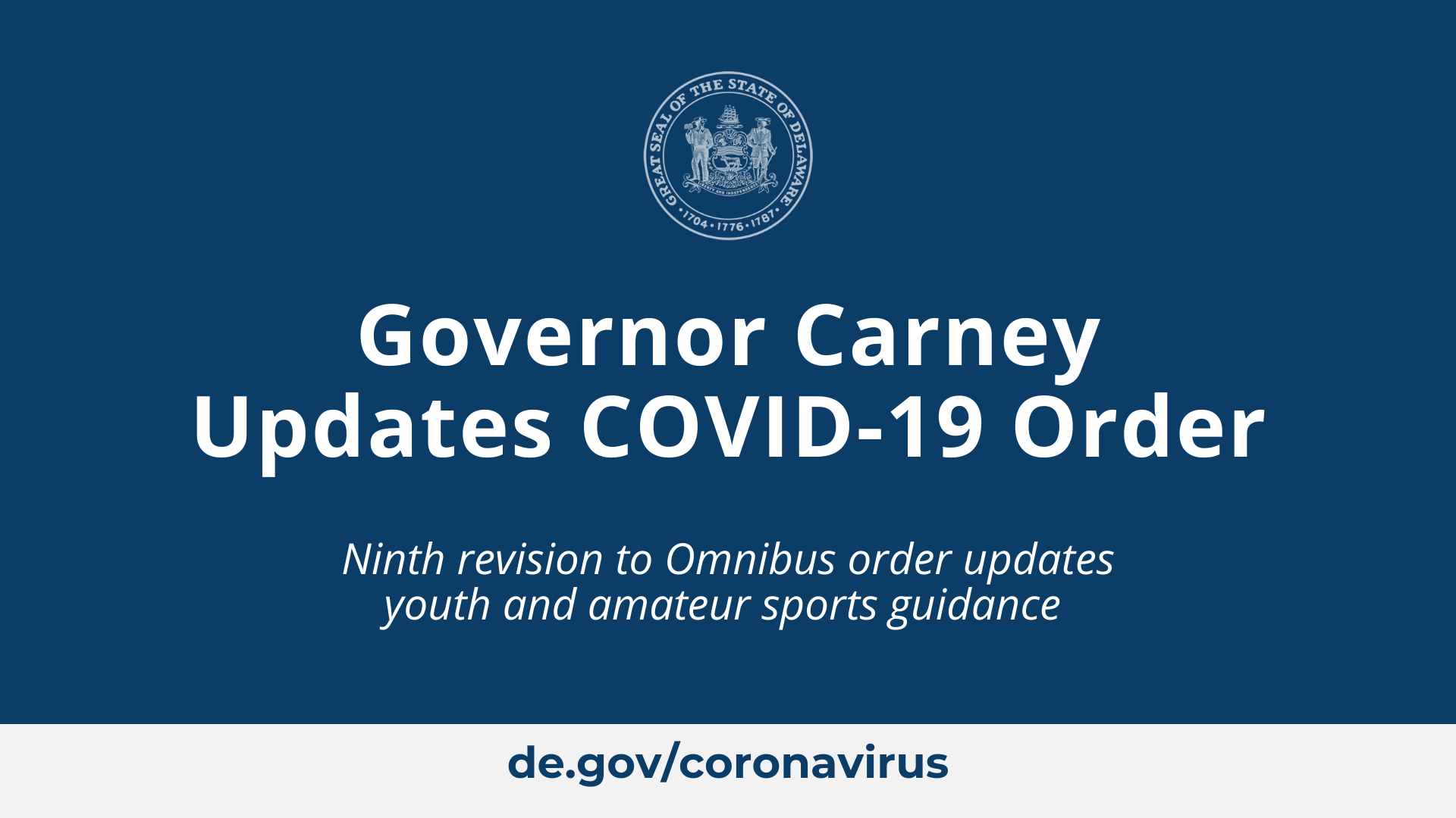 Governor Carney Updates COVID-19 Order