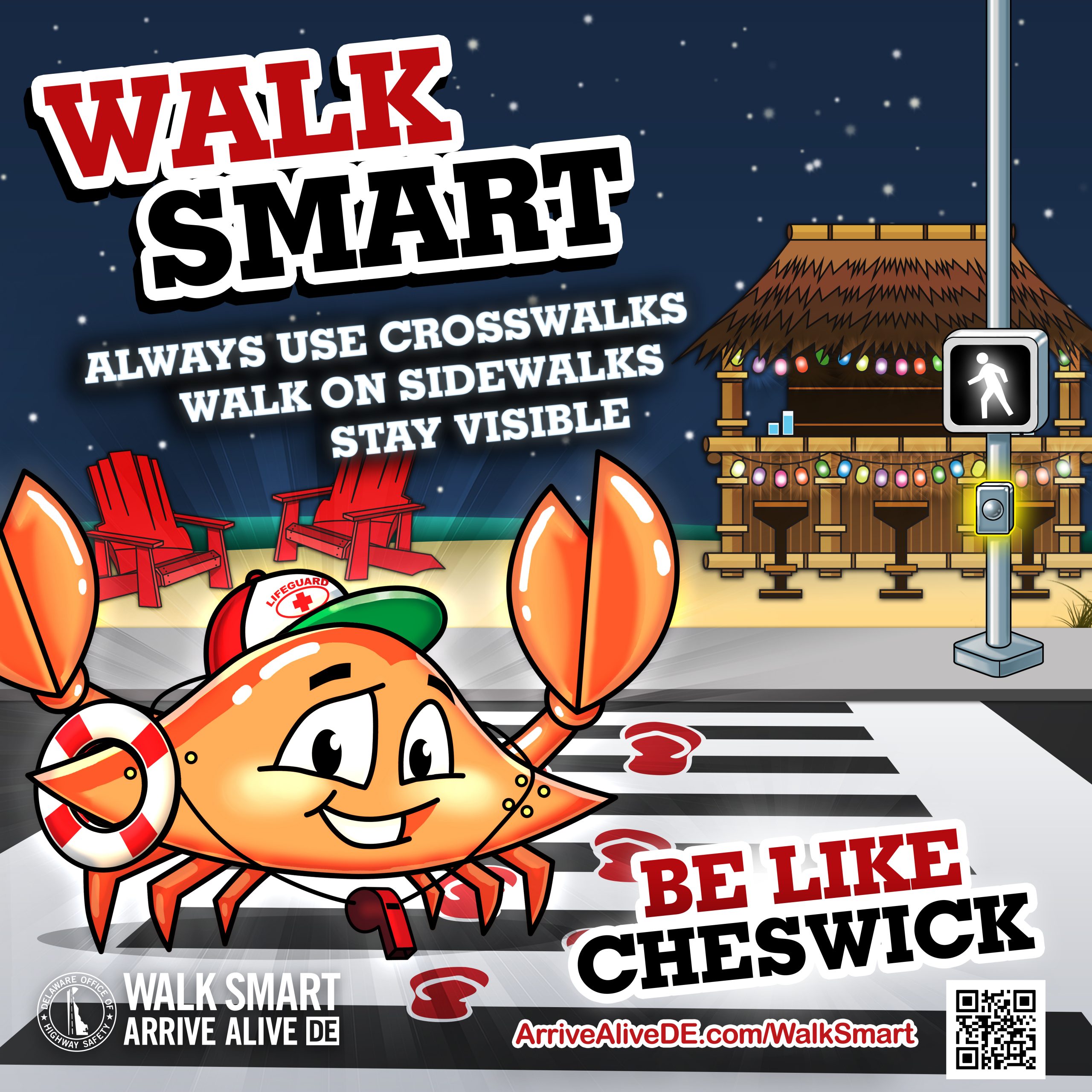 Cheswick the Crab Crosswalk pedestrian safety creative