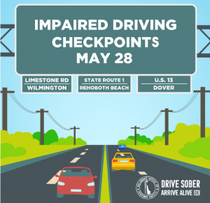 Memorial Day DUI Checkpoint Locations Graphic