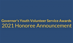 Youth Volunteer Service Award announcement graphic