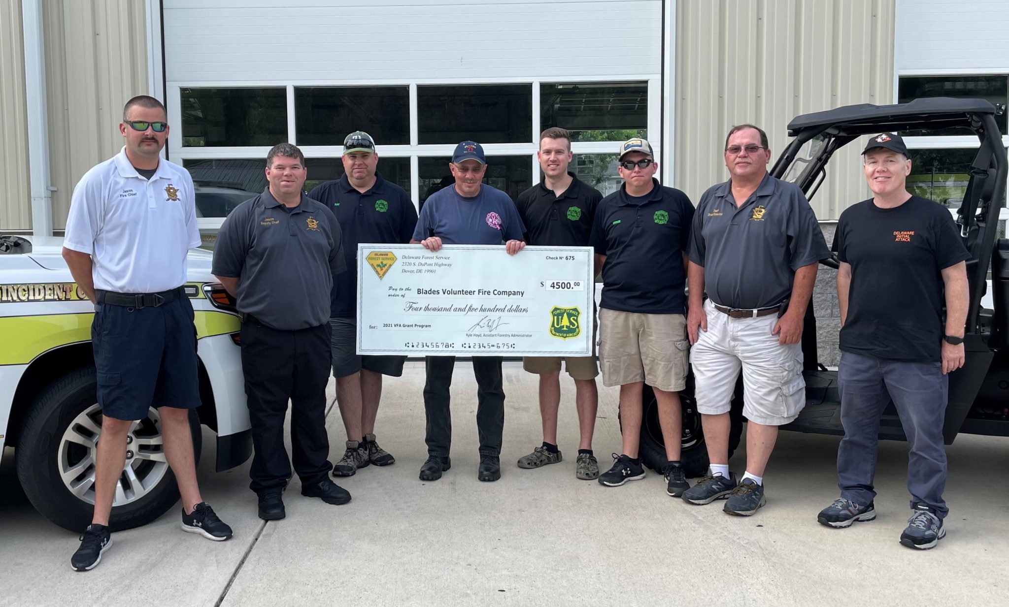 Forest Service Awards 40,000 to Fire Companies State of Delaware News