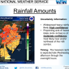 Map showing rainfall amounts for the state.