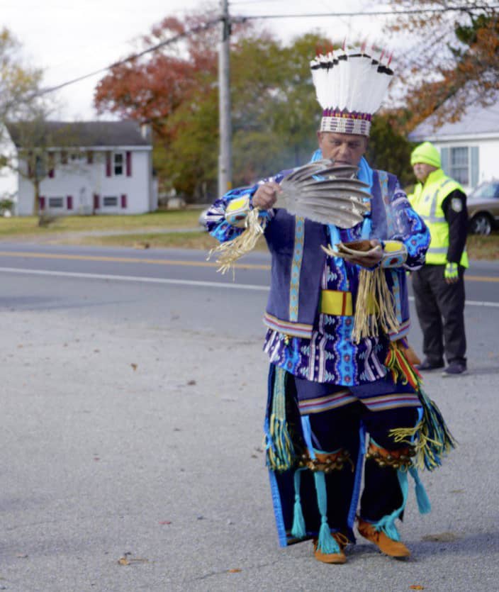 Herman Jackson of the Nanticoke Indian Tribe performs the Blessing of the Grounds