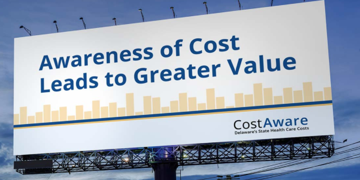 Billboard with words Awareness of Cost leads to Greater Value