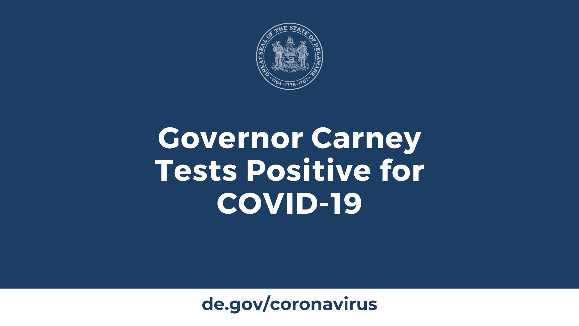 Governor Carney Tests Positive for COVID-19