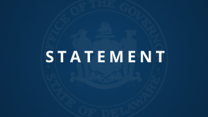 Blue graphic with seal of the Office of the Governor and the word Statement