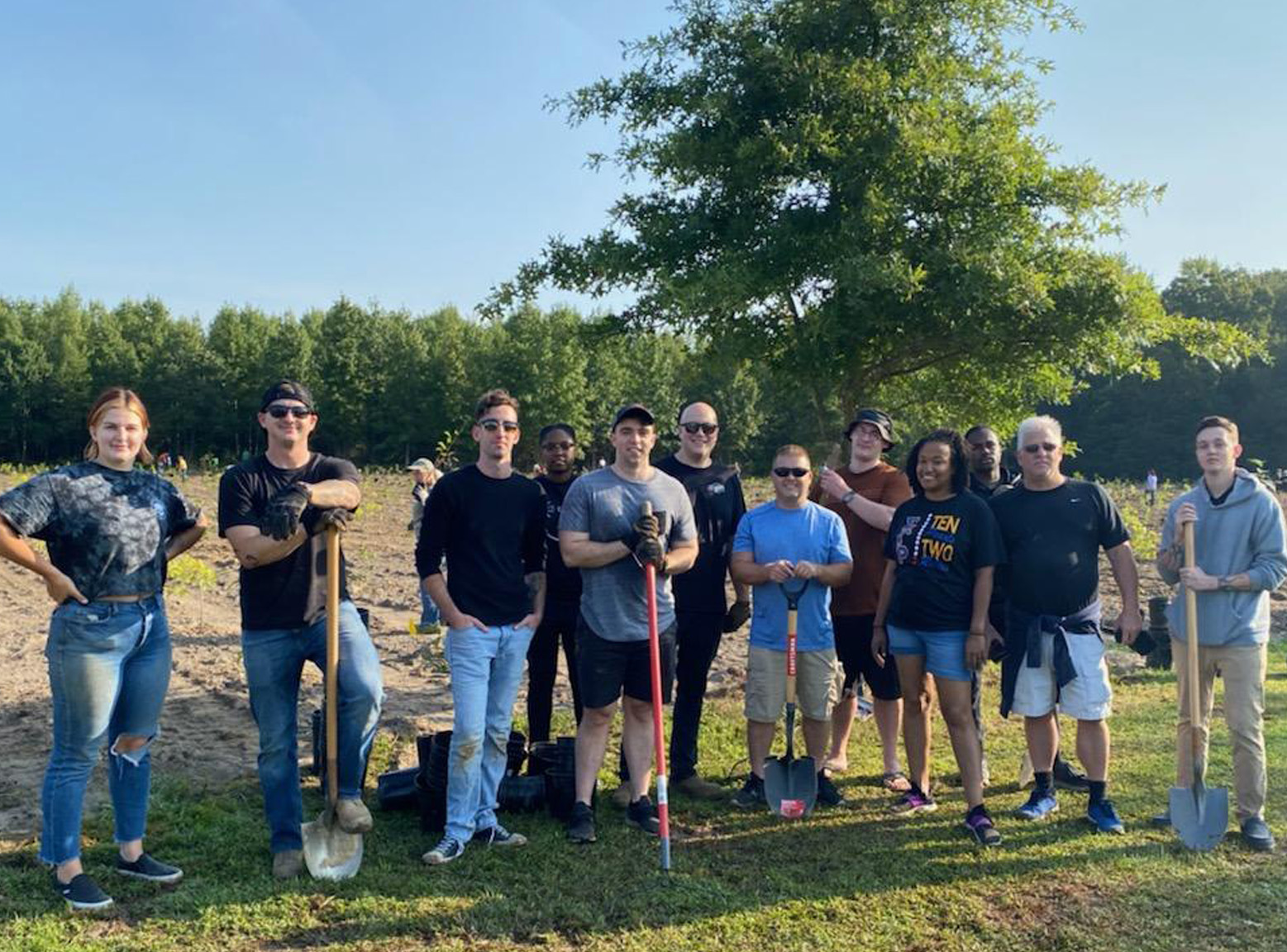 Delaware's Air Force Crew was among the volunteers who assisted at the tree planting event.