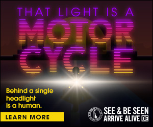 Motorcycle headlight in the dark