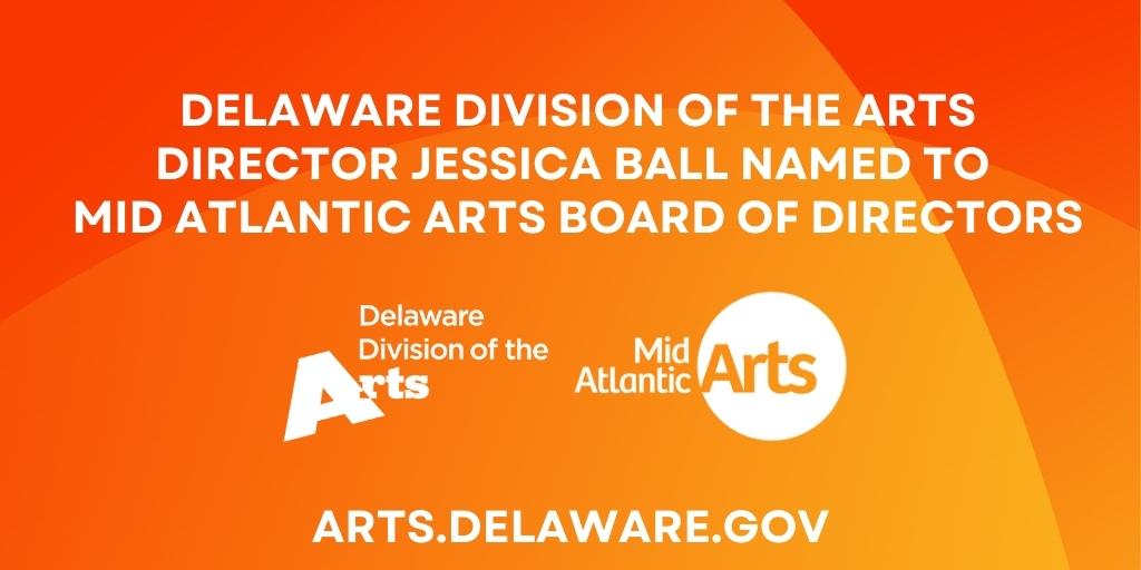 DDOA Ball Named to Mid Atlantic Arts Board of Directors on orange background