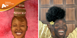 Two images by Delaware artist Stephanie Boateng