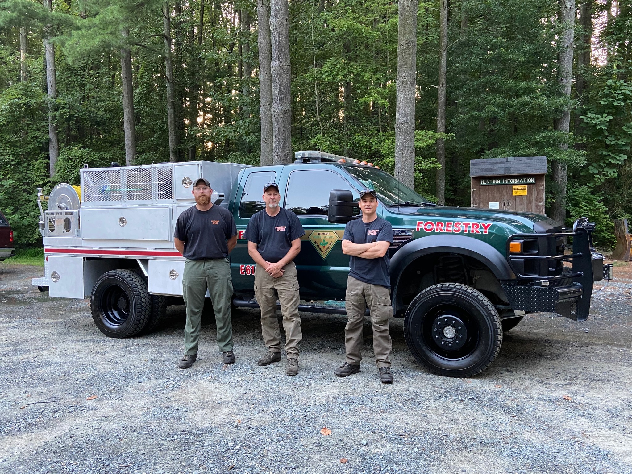 3-person wildland fire engine crew from Blackbird State Forest