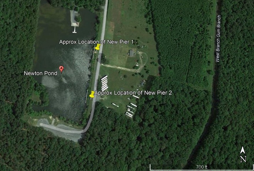 Two new fishing piers to be built at Newton Pond