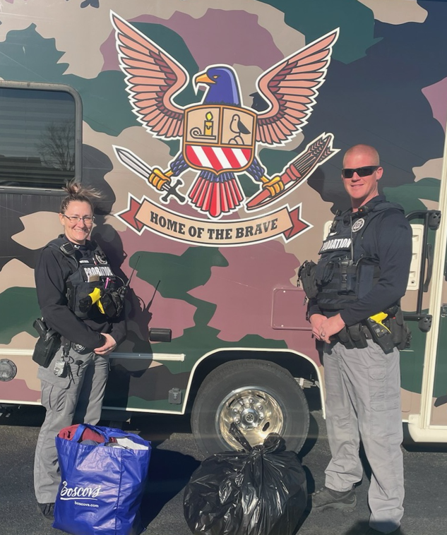 Sussex Probation and Parole Officers donate winter clothing items to Home of the Brave in Milford