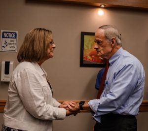 Senator Carper and Delaware Fire and EMS Mental Health Coordinator, Diane Glenn.