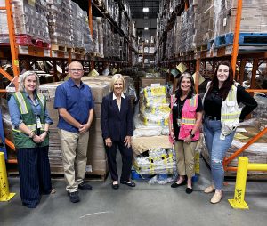 Advocates gather at the Food Bank of Delaware to coordinate a Hurricane Helene relief effort.