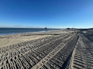 view of sand at the dredging site at Indian River Inlet