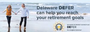 A banner for the Delaware DEFER plan with text reading: Delaware DEFER can help you reach your retirement goals"