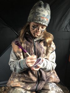 Leighton Cox practices calling wild turkeys before the 2024 spring season. Submitted photo: Mike Cox