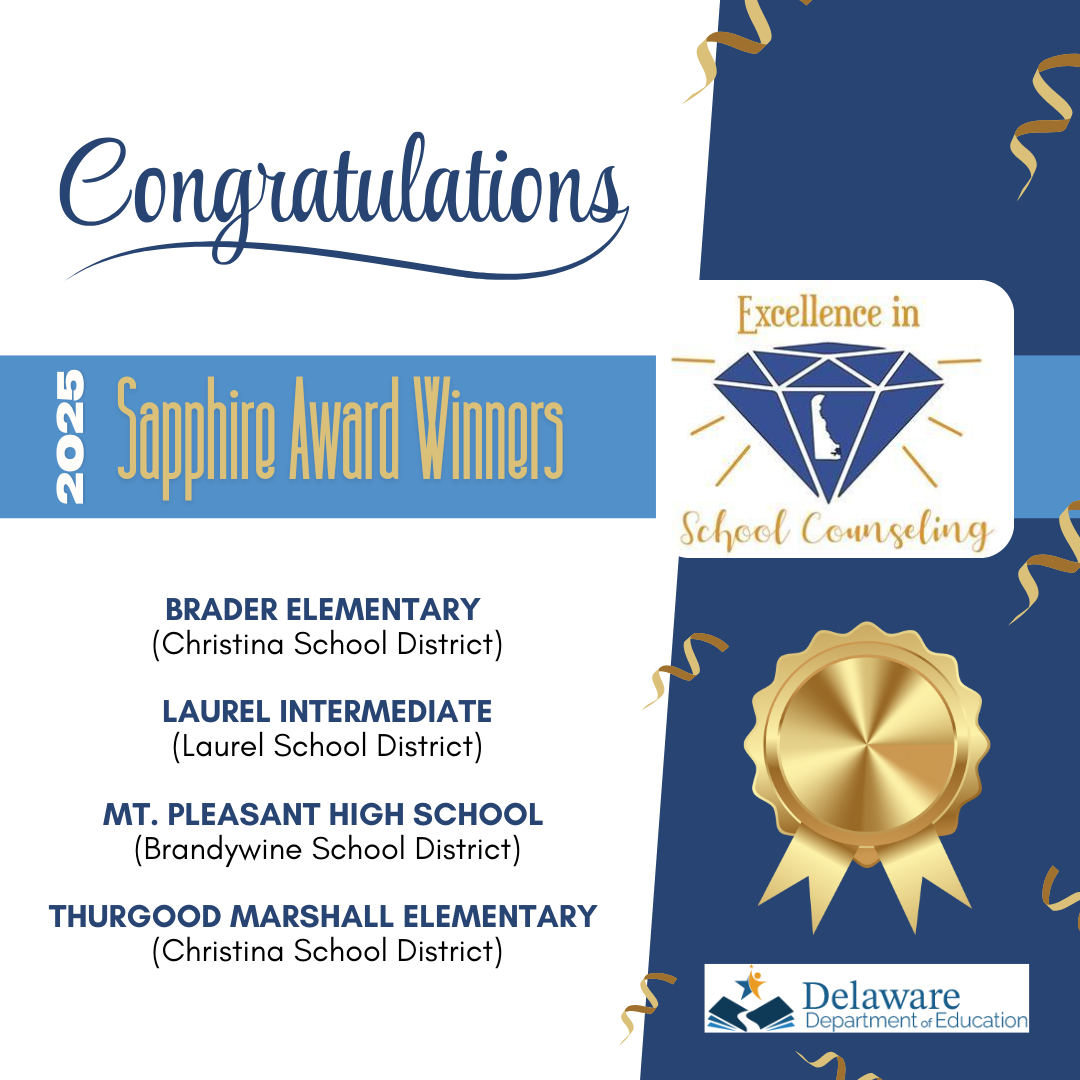 Congratulations to 2025 Sapphire Award Winners: Brader Elementary, Laurel Intermediate, Mt. Pleasant High School and Thurgood Marshall Elementary School