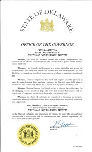 National Service Dog Month Proclamation 
