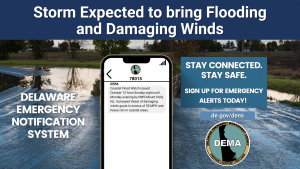 Graphic of Delaware Emergency Alert Notification and Flooding Concerns