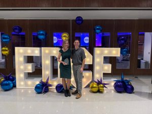 Delaware Department of Agriculture Deputy Secretary Chris Brosch and Nichole Krambeck attend Wednesday night's ceremony.