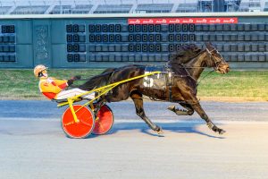 Kat's Fancy, driven by Cody Poliseno, earned a win in 1:57.3 on Monday at Bally's Dover.