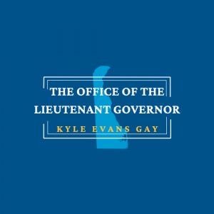 Teal background with the logo of the Office of Lt. Governor Kyle Evans Gay.
