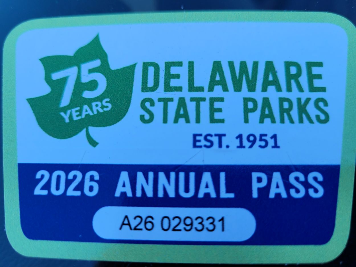 The 2026 annual pass, which is affixed to the lower left front window of a vehicle, provides access to 17 state parks in Delaware.