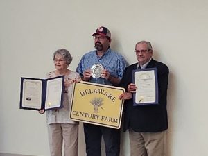 Celebrating the Wright Family Farm induction were Ronald Wright, Greg Wright and Shirleen Wright.