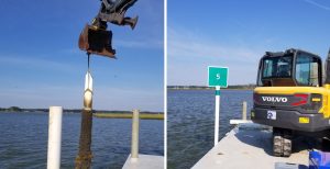 The DNREC Shoreline and Waterway Management Section took on a channel marking project for five Inland Bay waterways this spring, removing and replacing markers in time for the start of boating season with the Memorial Day weekend. /Delaware DNREC photo