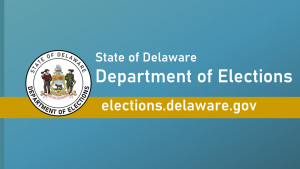 State of Delaware Department of Elections logo with State seal