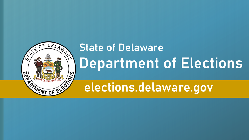 State of Delaware Department of Elections logo with State seal