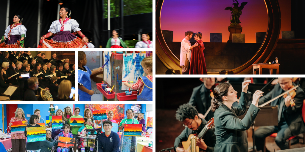 collage of artistic activities