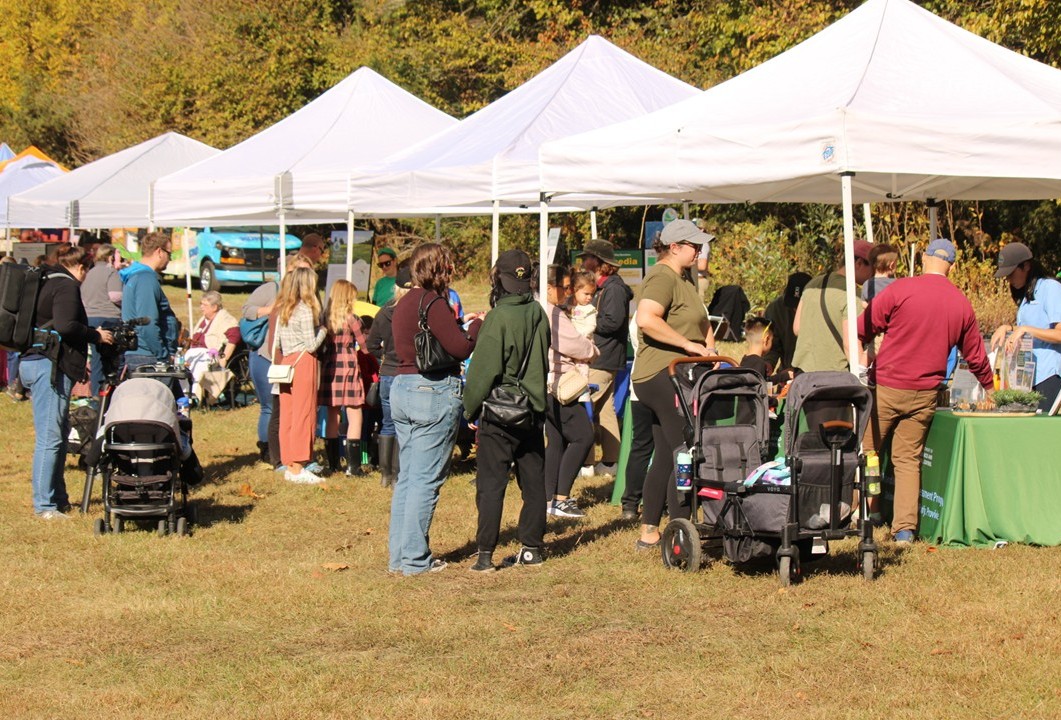 Visitors check out vendors at the Blackbird Creek Fall Festival.